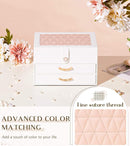 White Jewelry Box Organizer: Home Decor for Women - 2-Drawer Holder for Valentine’s Day Birthday Christmas White Pink by TinyTreasures Baby Boutique