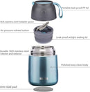 Insulated Thermo Food Jar for Hot & Cold Food for Kids Adult, 17 oz Soup Thermal Hot Food Containers for Lunch, Triple Layer Insulation Stainless Steel Food Jar with Spoon (Lightblue) by TinyTreasures Baby Boutique