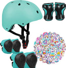 Kids Bike Helmet with Knee Elbow Wrist Pads Guards,Pink,for Ages 2-3-5-8-14,Sports Bicycle,Skate Scooter,Rollerblading with Unicorn Sticker by TinyTreasures Baby Boutique