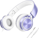 AILIHEN Kids Headphones for School Boys, Headphones with Microphone for Chromebook Laptop Computer Smartphone, 3.5mm Foldable Lightweight Headset for Teen Teenager (Violet) by TinyTreasures Baby Boutique