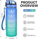 Enerbone Water Bottle, Leakproof BPA & Toxic Free, Motivational Water Bottle with Times to Drink and Straw, Fitness Sports Water Bottle with Strap for Office, Gym, Outdoor Sports by CozyNest Decor