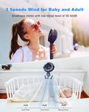 Stroller Fan Clip on for Baby, 4000mAh Rechargeable Battery Operated, Flexible Tripod, 3 Wind Speed, 360° Rotatable, Small Cooling Portable Fan for Car Seat Crib Golf Cart Treadmill, Navy Blue by TinyTreasures Baby Boutique