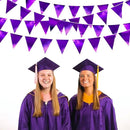 Purple Party Decorations Triangle Pennant Banner Flag Dark Purple Metallic Fabric Bunting Garland for Graduation Wedding Bridal Shower Birthday Anniversary Holiday Halloween Disco Party Supplies by GreenHaven Gardens