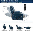Dual Motor Power Lift Recliner Chair for Adults Elderly, Lay Flat Faux Leather Recliners with Massage Heating, Infinite Position, 2 Cup Holders, 2 Side Pockets, Up to 400LBS by CozyNest Decor