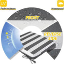 AAAAAcessories Outdoor Seat Cushions for Chairs, Waterproof, Fade-Resistant Patio Furniture Replacement Cushions, 21" x 21" x 4", Set of 2, Gray Cabana Stripe by GreenHaven Gardens