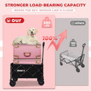 Collapsible Wagon Cart with Wheels Foldable,11 Lbs Lightweight Portable Folding Utility Wagon,90 L Heavy Duty Grocery Shopping Carts,Versatile for Garden Sports Camping Park Outdoor Use by GreenHaven Gardens