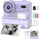 Instant Camera, Instant Print Camera for Kids with 1080P Videos, Front Rear Dual Selfie, 3 Rolls Print Paper & 32GB SD Cards, Christmas Birthday Gifts for Girls Age 3-12 by TinyTreasures Baby Boutique
