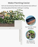 HDPE Raised Garden Bed with Legs, Outdoor Weather-Resistant Elevated Planter Box Stand for Seeds, Herbs, Flowers, Vegetables (White) by GreenHaven Gardens