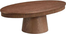 Modern Oval Coffee Table with Wood Pedestal,47.24" Farmhouse Center Table for Living Room, Ellipse Coffee Tables Tea Table for Bedroom, Apartment-Walnut by CozyNest Decor