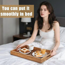 Acacia Wood Serving Tray with Handles - 17-Inch Large Wooden Tray for Ottoman - Perfect for Breakfast, Lunch, Dinner, Appetizers, Patio, Ottoman, Coffee Table,BBQ, Party – Great for Lap &Couch by CozyNest Decor