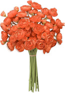 Floroom Ranunculus Artificial Flowers 18 Pcs Burnt Orange Faux Silk Mini Ranunculus Bulk Fake Wedding Filler Flowers for DIY Bouquets, Centerpieces, Bridal Shower Decorations & Arrangements by CozyNest Decor