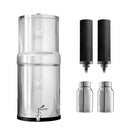 1.5 Gallons NSF Certified AISI 304 Stainless Steel Water Filter with 2 Smart Carbon (Black) Filters, 2 POSTreat Steel Fluoride Removal Elements & Free Stainless Steel Spigot by CozyNest Decor