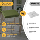 Outdoor Square Corner Seat Cushion, 19"x19"x3", Set of 4, Non Slip Seat Cushion Pads with Removable Cover for Patio Furniture, Garden Yard Lawn, Deep Forest Green by GreenHaven Gardens