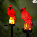 2 Pack Cardinal Solar Lights Cardinal Outdoor Decor Red Bird Solar Light Bird Figurine Garden Stake for Pathway Garden Lawn Yard Cemetery Decoration by GreenHaven Gardens