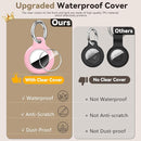 Upgrade Waterproof 2 Pack Airtags Holder with Apple Airtags Keychain, Hard PC Air Tag Case, Anti-Scratch & Shock Air tag Holder, Men's Women's Keyrings & Keychains-Black+Pink by TinyTreasures Baby Boutique