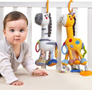 TUMAMA Hanging Toys, 16 inch Plush Animals Baby Rattle, Car Seat Stroller Toys, 2 Pack, Newborn - 12 Months, 2 x Plush Animal Hanging Toys (Giraffe, Zebra), Rings, Built-in Rattles and Crinkles by TinyTreasures Baby Boutique