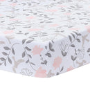 Lambs & Ivy Petals Gray/Pink Sateen Cotton Floral 3-Piece Baby Crib Bedding Set by TinyTreasures Baby Boutique