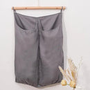 100% Pure Linen Dual Hanging Laundry Bag with 2 Deep Pocket and 2 Side Zipper 20x27in, Over The Door Laundry Hamper Space Saving Hampers for Dirty Clothes Home Travel, Grey by CozyNest Decor