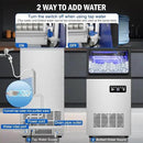Commercial Ice Maker Machine 110 LBS/24H, 36 Ice Trays Freestanding & Undercounter Ice Machine Stainless Steel with 20 LBS Ice Storage Capacity, Ice Maker with Water Line and Filter, Dual Water Inlet by CozyNest Decor