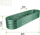 Land Guard 8×2×1.5ft Galvanized Raised Garden Bed Kit, Raised Garden Boxes Outdoor, Oval Metal Raised Garden Beds for Vegetables, Forest Green by GreenHaven Gardens