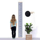 Kids Growth Chart, Wood Frame Fabric Canvas Height Measurement Ruler from Baby to Adult for Child's Room Decoration 7.9 x 79in (7.9 x 79in, Gray) by TinyTreasures Baby Boutique