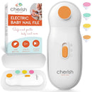 Cherish Baby Care Baby Nail Trimmer Electric - Automatic Safety Stop, BPA-Free & Safety-Tested Electric Nail File Baby, Includes 4 File Pads, 0-12+ Months by TinyTreasures Baby Boutique