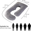Pregnancy Pillow, Full Body Maternity Pillow 57 inch, with Removable Washable Cover - Sleep Support for Legs, Back, Neck, Shoulder, HIPS, Belly for Pregnent Women, Velvet Cover(Grey) by TinyTreasures Baby Boutique