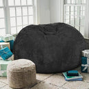 Classic Bean Bag Chair, with Faux Rabbit Fur Cover for Teens and Kids, Memory Foam Bean Bag Chairs, Ultra Soft Faux Fur Fabric, 2.5 feet Round Fluffy Bean Bag Sofa by TinyTreasures Baby Boutique