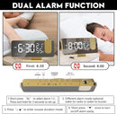 Projection Digital Alarm Clock for Bedrooms, Alarm Clock Radio on Ceiling, USB Charger Port, Temperature & Humidity Display, 7.3” Large Mirror LED Display,12/24H,Snooze,Dual Loud Clock- 4 Dimmer by TinyTreasures Baby Boutique
