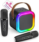 IROO Mini Karaoke Machine for Kids, 2025 TOP Toys Birthday Gifts Ideas for Girls Ages 4, 5, 6, 7, 8, 9, 10, 12+ Years Old, Portable MP3 Player with 2 Wireless Mics for Party(Black) by TinyTreasures Baby Boutique