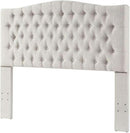 24KF Upholstered Tufted Button Linen Fabric Headboard,Comfortable Fashional Headboard Queen/Full Size,Ivory by CozyNest Decor