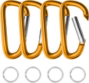 sprookber 4" & 5" Extra Large Aluminum Carabiner D Ring, Caribeener Clips, Spring Snap Hook for Keychain Clip, Set of 4 by TinyTreasures Baby Boutique