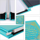 Inspirational Leather Photo Album,Magnetic Self-Stick Page Photo Album,Family Album,Hand Made DIY Albums Holds 3x5, 4x6, 5x7, 6x8 Photos (light blue-always remember) by TinyTreasures Baby Boutique