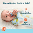 RaZbaby RaZberry Silicone Teether Pacifier – Teething Relief for Infants, Food-Grade, BPA-Free, Hands-Free, Natural Berrybumps Fruit Texture for Sensory Development, Freezable, 2-Pack - Red & Blue by TinyTreasures Baby Boutique