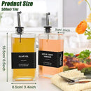 Olive Oil Dispenser Bottle for Kitchen,17 oz Oil and Vinegar Dispenser Set, Cooking Oil Dispenser, Glass Container, Coffee Syrup Bottles by CozyNest Decor