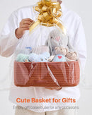KALLAX Small Woven Basket, 13.5 x 9.5 x 5 Inches, Storage Basket for Organizing, Cute Small Rope Shelf Closet Cube Storage Bins Baskets for Shelves, Dog Toy Gift Baskets Empty, 3 Pack Rust Red by TinyTreasures Baby Boutique