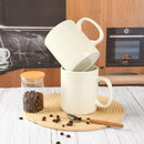 30oz Super Large Ceramic Coffee Mugs Large Handles Set of 2 (Cream) by CozyNest Decor