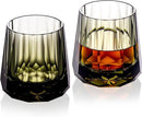 KAMMAK Crystal Whiskey Glasses Set of 2, Handcrafted 6.76oz Old Fashioned Glasses Stemless, Luxury Cocktail Glasses, Hand Blown Scotch Cup for Women, Men Gift for Rocks, Bourbon, Bar Barware by CozyNest Decor