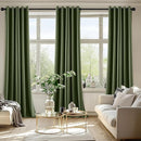 MIULEE Olive Green Blackout Curtains for Bedroom Living Room 90 Inches Long 2 Panels, Thermal Insulated Room Darkening Drapes Solid Grommet Top Noise Reducing Dark Green Window Treatments 40x90 Inch by TinyTreasures Baby Boutique