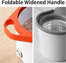 Spin Mop and Bucket with Separate Dirty and Clean Water,360° Spin Mop and Bucket System with Widening Foldable Handle,4 Replaceable Mop Pads,Square Mop for Floor Hardwood Marble Wall Cleaning by CozyNest Decor