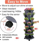 Vertical Planter 7 Tier Stackable Planters Garden Planters Strawberry Herb Flower and Vegetable Planter Indoor Outdoor Gardening Pots with Removable Wheels and Tools by CozyNest Decor