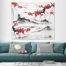 Cherry Blossoms Tapestry, Japanese Fuji Mountain Tapestry, Asian Japanese Wall Tapestry, Nature Landscape Tapestries for Bedroom Living Room Decor 60"x50" by CozyNest Decor