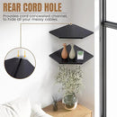 Corner Shelf Wall Mount, Floating Corner Shelves, Set of 2 Corner Wall Shelf Organizer, Rustic Wood Wall Storage Display Shelves for Living Room Bedroom Bathroom Kitchen, Classic Black by CozyNest Decor