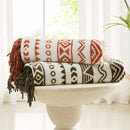 CASAAGUSTO Boho Throw Blanket - Terrcotta Decorative Blankets with Tassel, Printed Flannel Bohemian Blanket for Chair, Bed, Sofa, Couch(60 * 80, Terrcotta) by CozyNest Decor
