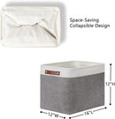 DULLEMELO Storage Baskets Large 16"x12"x12" Rectangular Storage Bins Baskets for Organizing [2 Pack] Fabric Collapsible Storage Organizer for Home,Office,Closet,Clothes,Toys (White&Grey) by TinyTreasures Baby Boutique