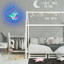 Moon Mushroom Neon Sign Blue Moon Neon Lights for Wall Decor Mushroom Light Up Signs USB LED Signs for Girls room Living Room Kids Room Home Bar Party Shop by GreenHaven Gardens