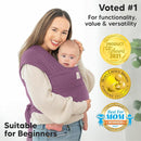 KeaBabies Baby Wrap Carrier - All in 1 Original Baby Carrier Newborn to Toddler Sling, Easy to Wear, Hands Free Bonding, Lightweight, Breathable Infant Wraps (Dark Mauve) by TinyTreasures Baby Boutique