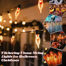 12.8Ft Christmas Lights Flickering Flame String Lights with 12 Pack Clear C7 Flame Light Bulbs（2 Spare）, Great for Indoor Outdoor Home Patio Party Christmas Decorations Lights, 1W, E12 Base by GreenHaven Gardens