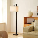 Globe Electric 61000052 60" Floor Lamp, Matte Black, Square White Fabric Shade, On/Off Rotary Switch on Socket, Square Rod, Reading Lamp, Home Office Accessories, Home Décor, Home Improvement by CozyNest Decor