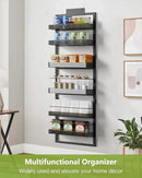 6-Tier Over the Door Pantry Organizer, 2 in 1 Large Door Spice Rack with Adjustable Metal Baskets, Heavy Duty Hanging or Wall Mounted Storage Organizer for Kitchen Pantry and Room Wall by CozyNest Decor